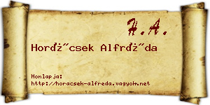Horácsek Alfréda névjegykártya
